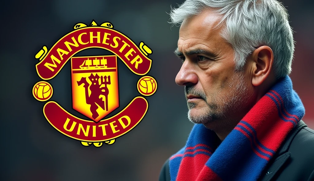 Mourinho & Fenerbahce Focus:
Visuals: Use a high-quality image of Mourinho with a Fenerbahce scarf or jersey. Add a background element that includes Manchester United’s crest and some conspiracy-themed graphics like a magnifying glass or secret files.
Text: “Shock Move” and “Conspiracy Theories!” with bold, engaging tex