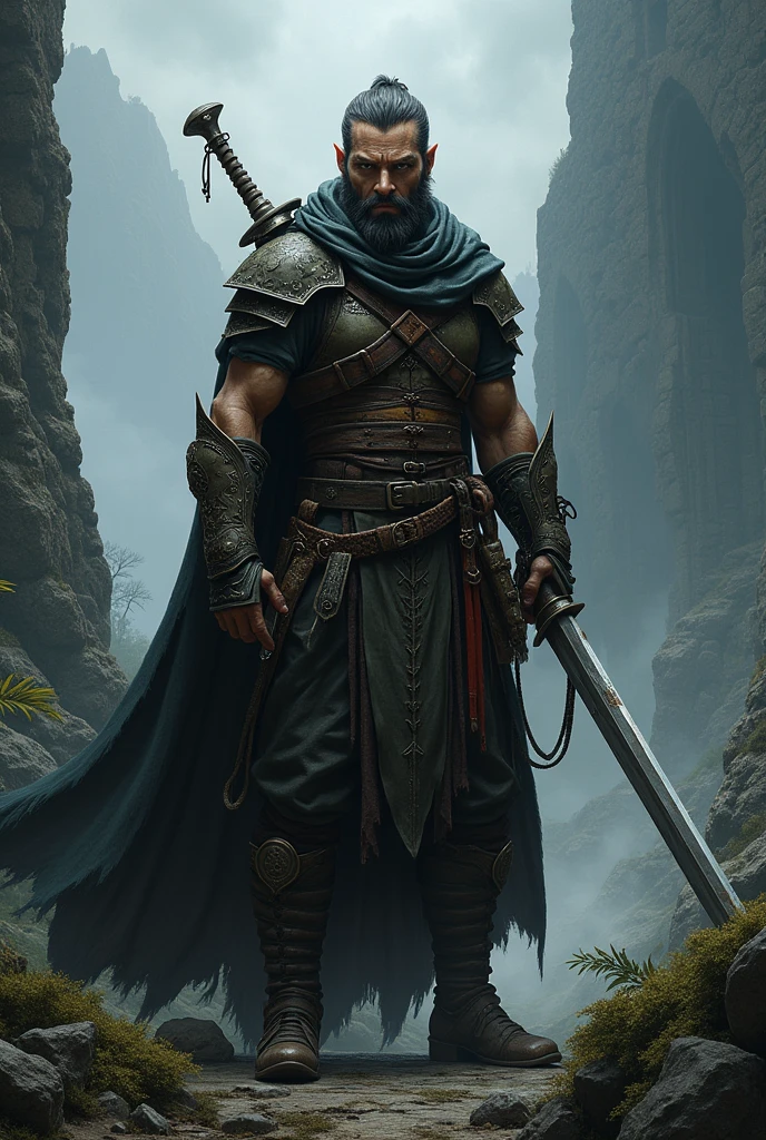 Male Half-Elf Monster Hunter RPG Character