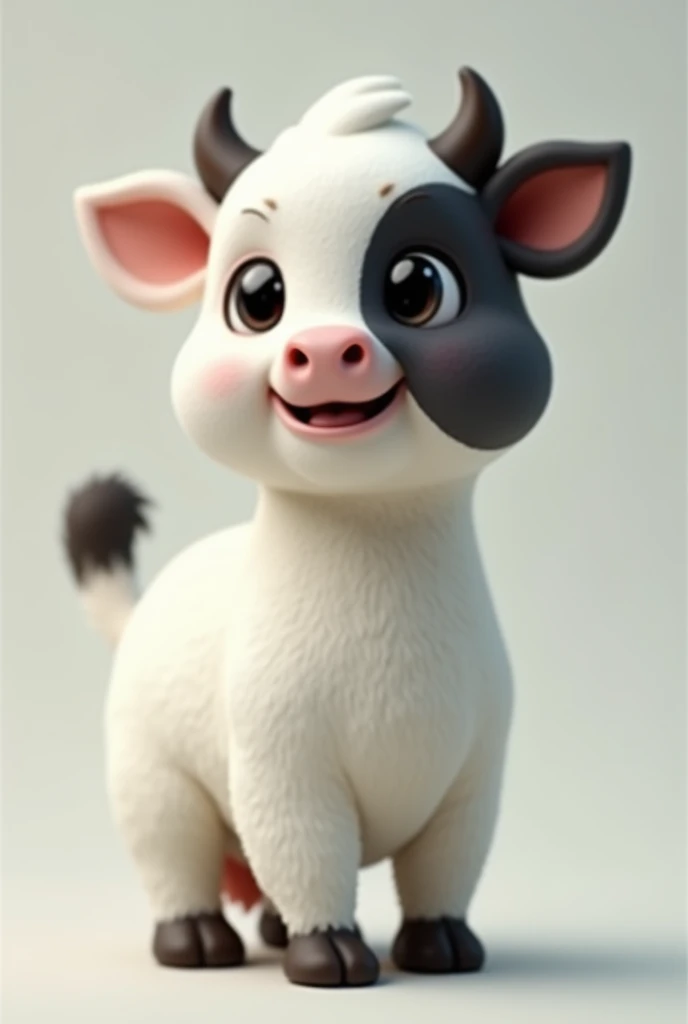 1cow, head change to cat ,white cow , black cat face