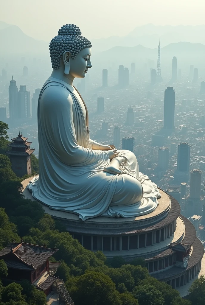 A large sleeping Buddha over China's capital and the industries around it