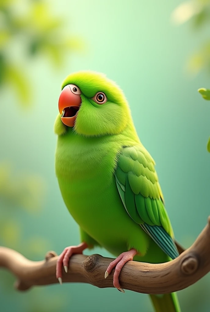 Make a green parakeet sing 