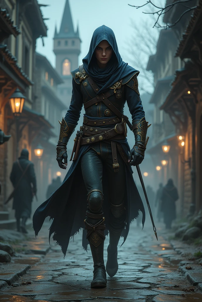 Half-elf Assassin RPG Male Character