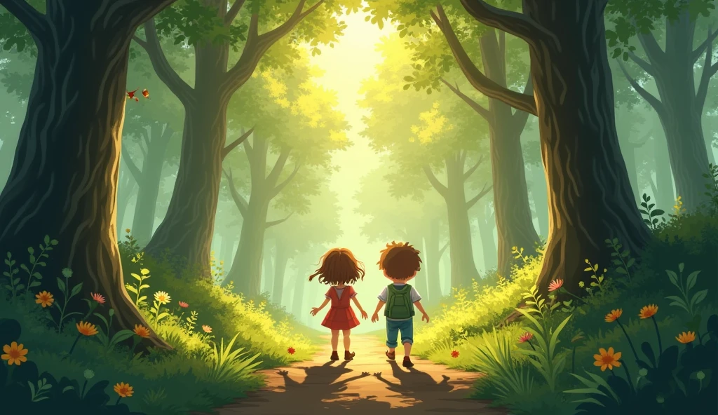 Every day after school, they would explore the nearby forest, imagining it was a magical kingdom.