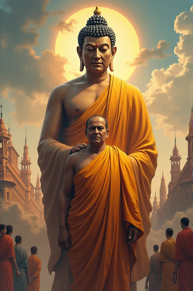 Gautam bhuddha behind Dr Babasaheb Ambedkar