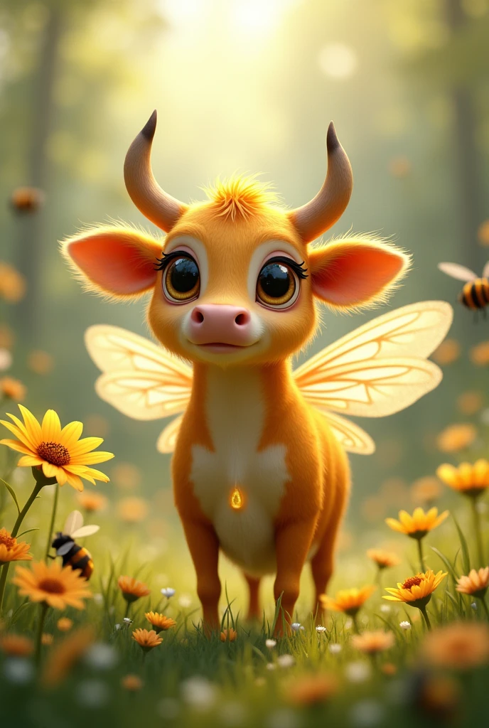 A cow and bee mixed together, produced honey milk, female