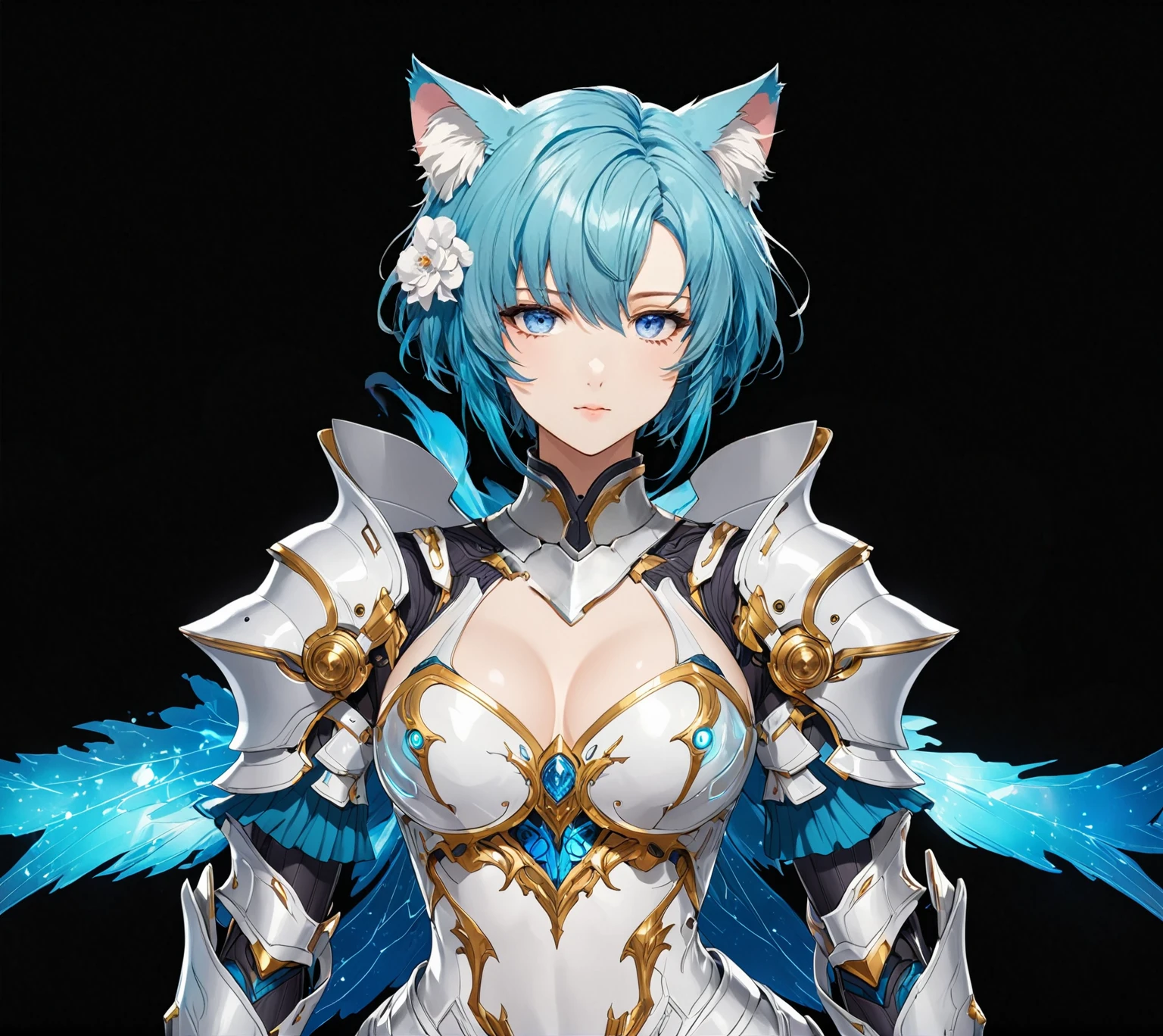 masterpiece, best quality, good quality, Highly detailed, shadowverse style, female, armored, futuristic sci-fi aesthetic