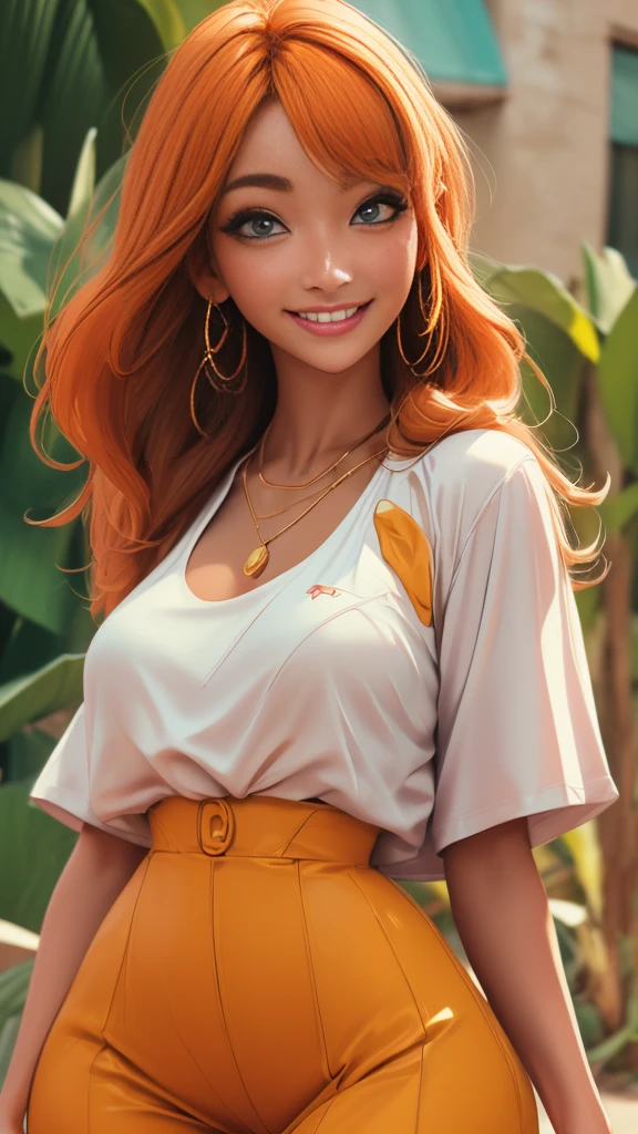 (best quality,4k,8k,highres,masterpiece:1.2),ultra-detailed, 1woman, gyaru, five foot five inches tall, ginger colored hair, mole by her left eye, wide hips, hot pants, t-shirt, seductive pose, smiling lustfully, looking at viewer lovingly, ((intricate detail)),(((realism))), HDR, 8k, absurdres, cinestill 800, sharp focus, add_detail:2, (solo, woman)
