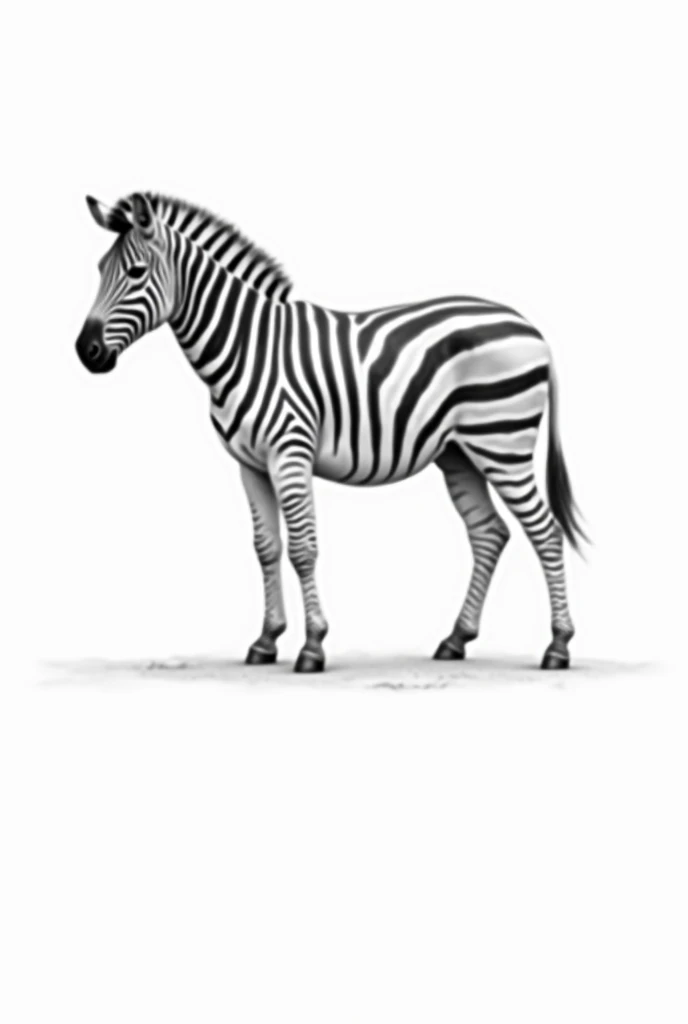 zebra coloring page side view realistic drawing 
