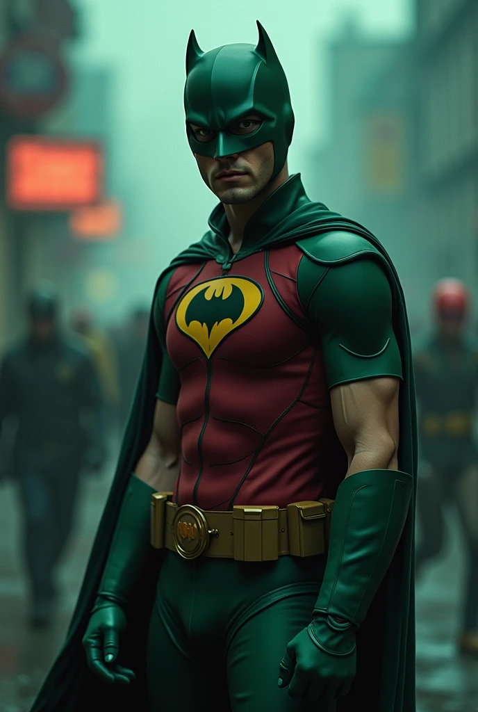 Go to Bing Image Creator, enter a prompt similar to:

Actor Joseph Gordon Levitt as Robin from Batman filmed by Zack Snyder, Robin suit, fighting against thugs, cape, mask, variant angles, captured with award-winning photography technique, cinematic, dark environment, bokeh, grainy, urban setting, blurry, IMAx, filmed with Kodak portrait 400, 200mm, f2.8, high resolution, teal filter