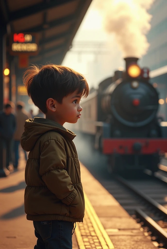 The boy’s expression should shift from fear to relief as the train stops. Ensure the atmosphere conveys hope and safety.
4k ultra realstick