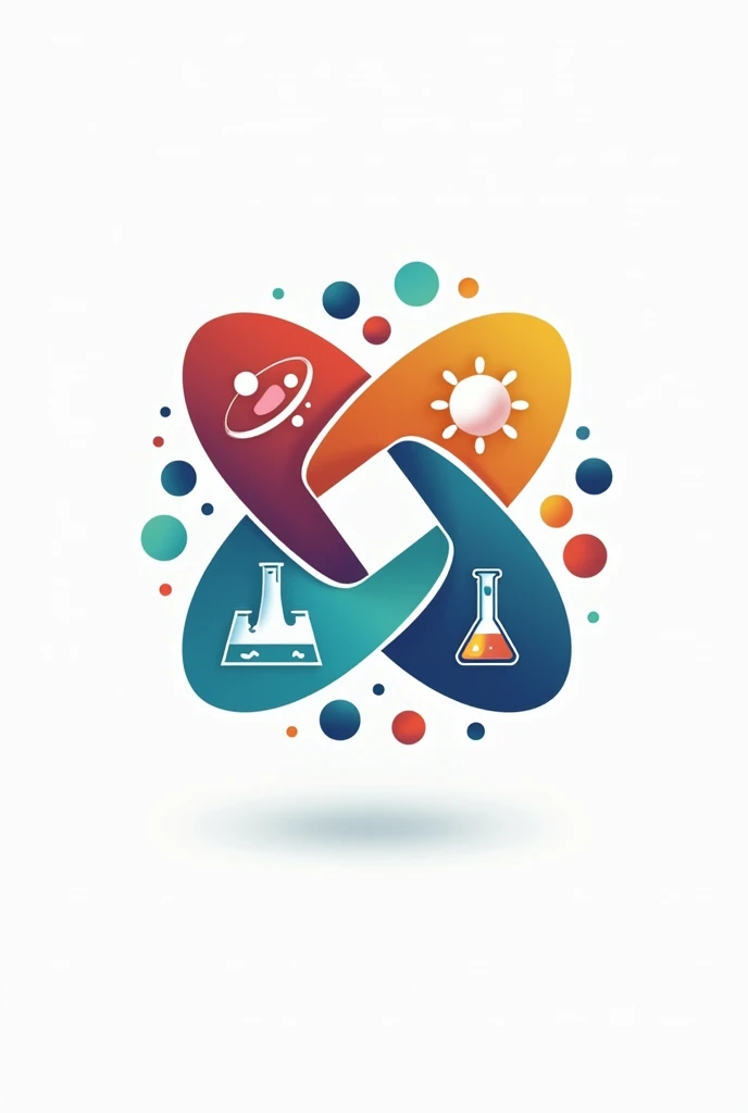 science club logo with the different branches of science