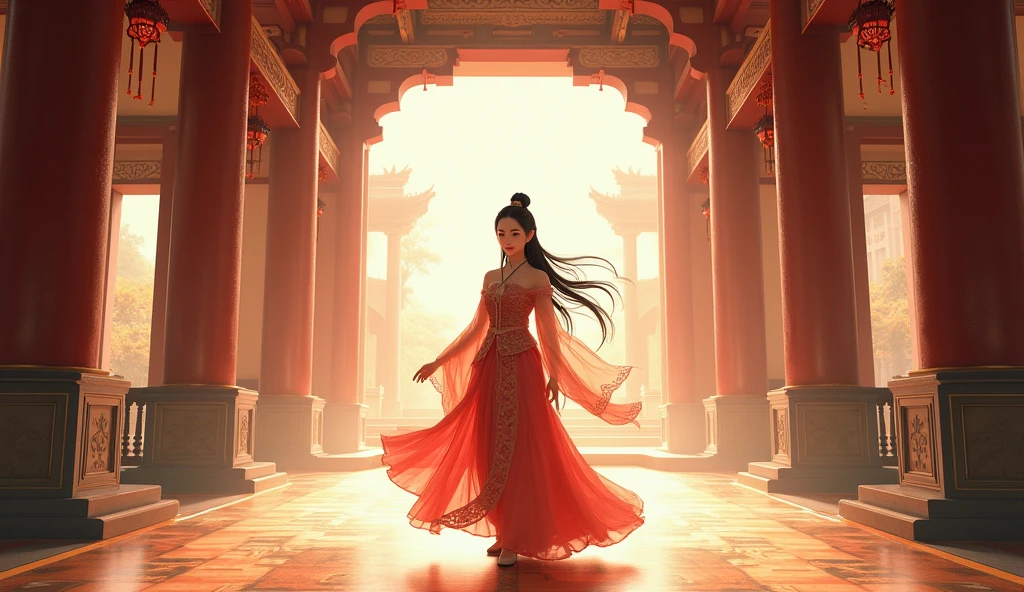 The Three Kingdoms Girl Diao Chan Walking in the Palace