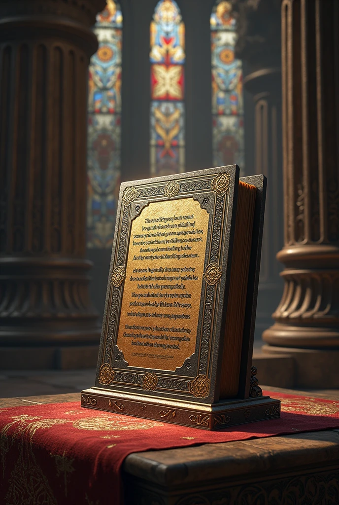 A book or stone tablet with laws or commandments, symbolizing the permanence and immutability of the Word of God.