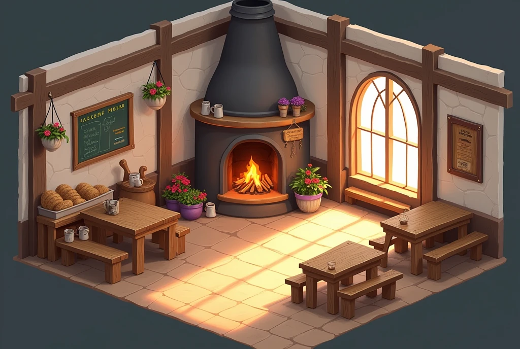 background for 2d game, canteen