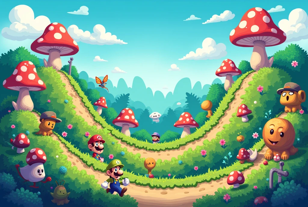 background for 2d game, mario style refrences