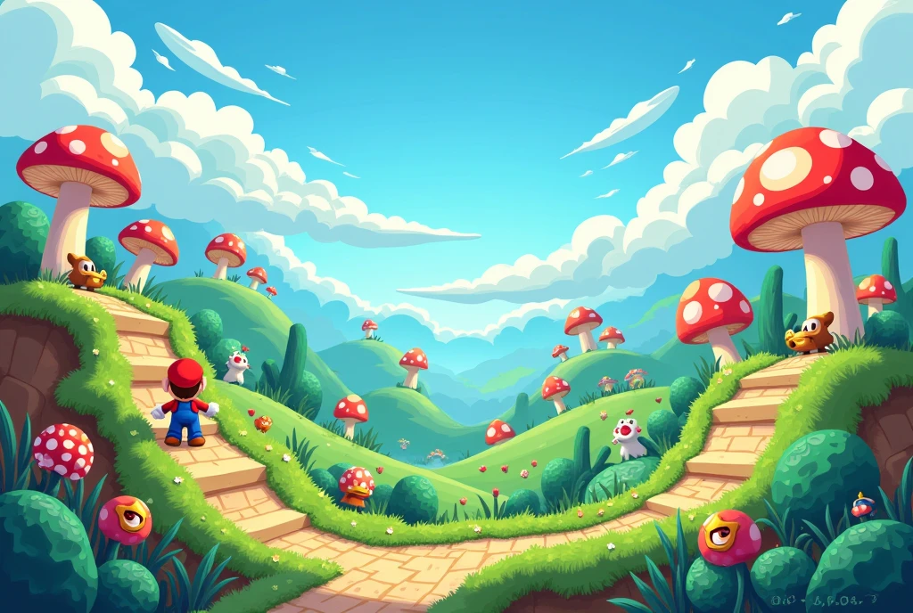 background for 2d game, mario style refrences