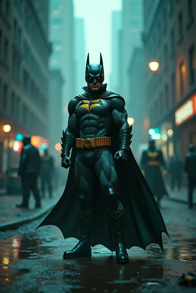 Go to Bing Image Creator, enter a prompt similar to:
Actor vegeta's Saiyan's as Robin from Batman filmed by Zack Snyder, Robin suit, fighting against thugs, cape, mask, variant angles, captured with award-winning photography technique, cinematic, dark environment, bokeh, grainy, urban setting, blurry, IMAx, filmed with Kodak portrait 400, 200mm, f2.8, high resolution, teal filter