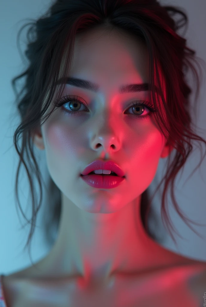 Lady a pink lips