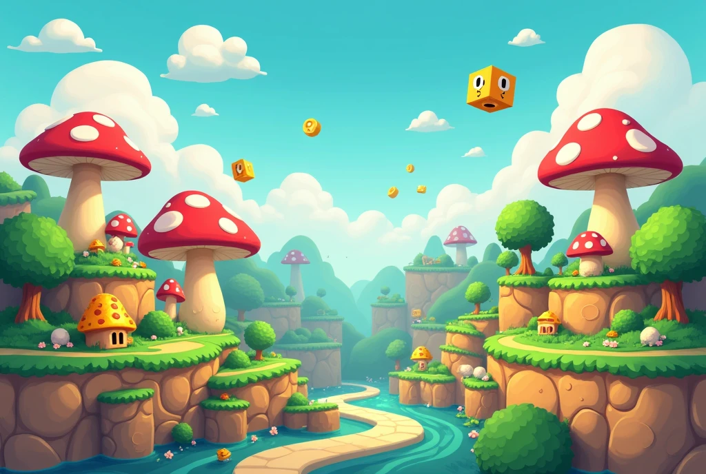background game, mario 2d style refrences, no characters