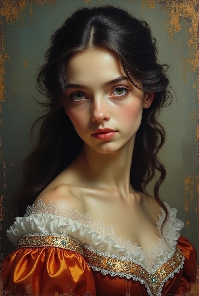 Portrait of a young princess, mix with Italian anRussian in desss