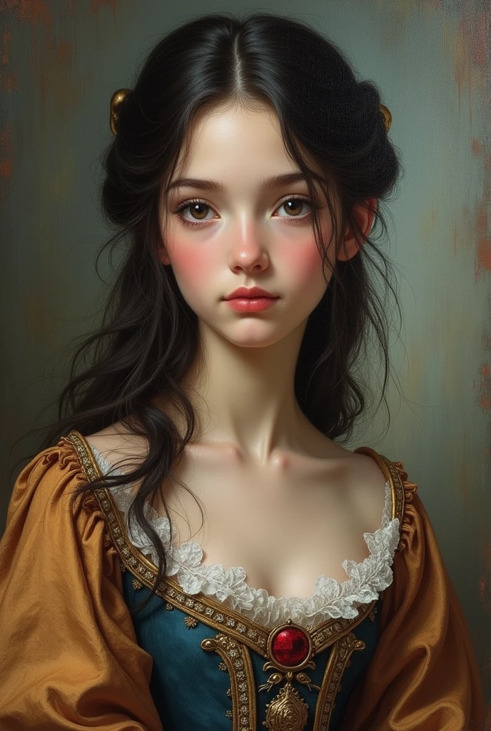 Portrait of a young princess, mix with Italian anRussian in desss