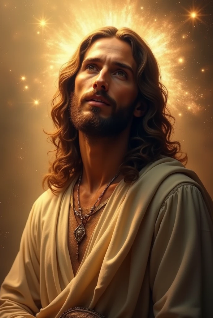 Jesus Christ, kharisma, hood, shining, smile, blessing, look at me, side light