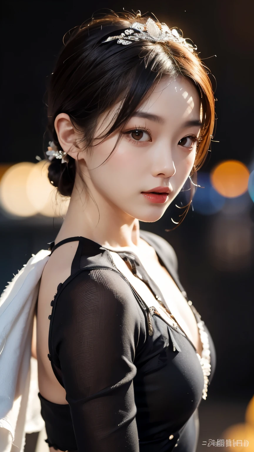 masterpiece,1 Chinese woman，In reality，8K  UHD，high quality，In the background bokeh，Delicate headdress, Spider-Man Suit，Spidey，The clothes cover the entire body..，tight clothes，Abs contour，black short hair，It&#39;s a perfect face，luminous face，Ultra Clear Face，Exquisite eyes，Idol