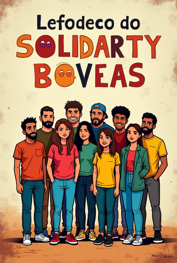 A not-so-professional cartoon solidarity poster with Spanish lyrics