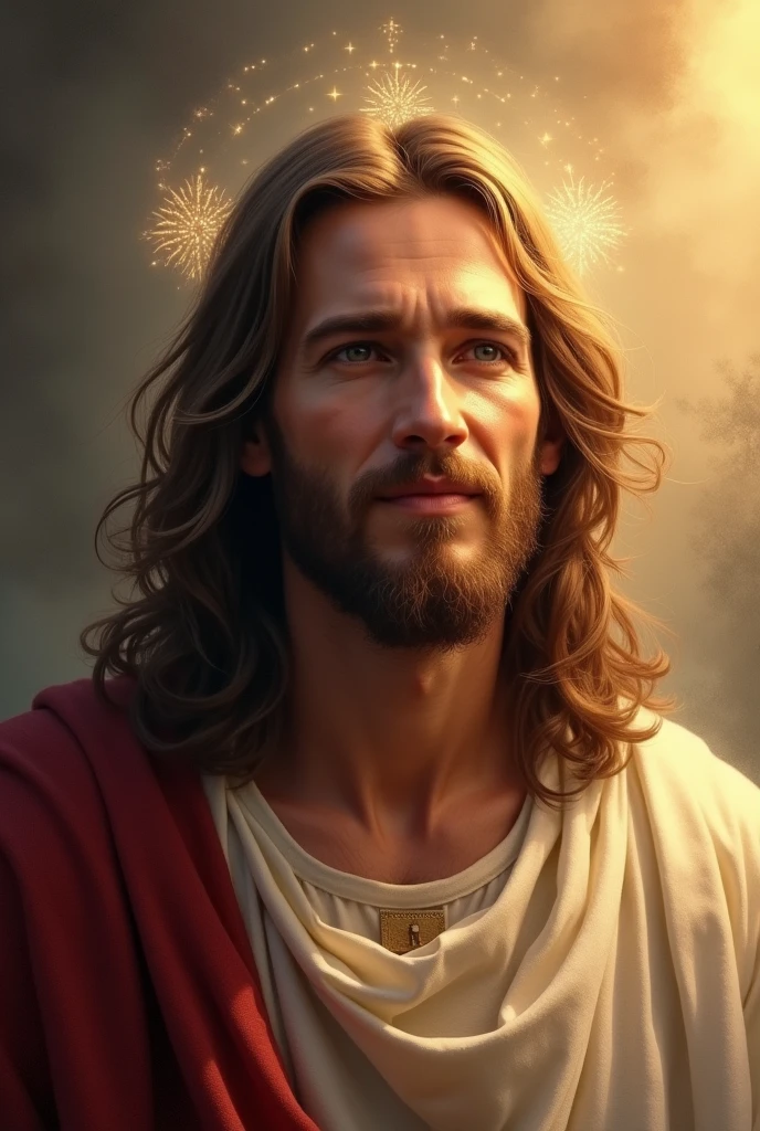 Jesus Christ, kharisma, hood, shining, smile, blessing, look at me, side light