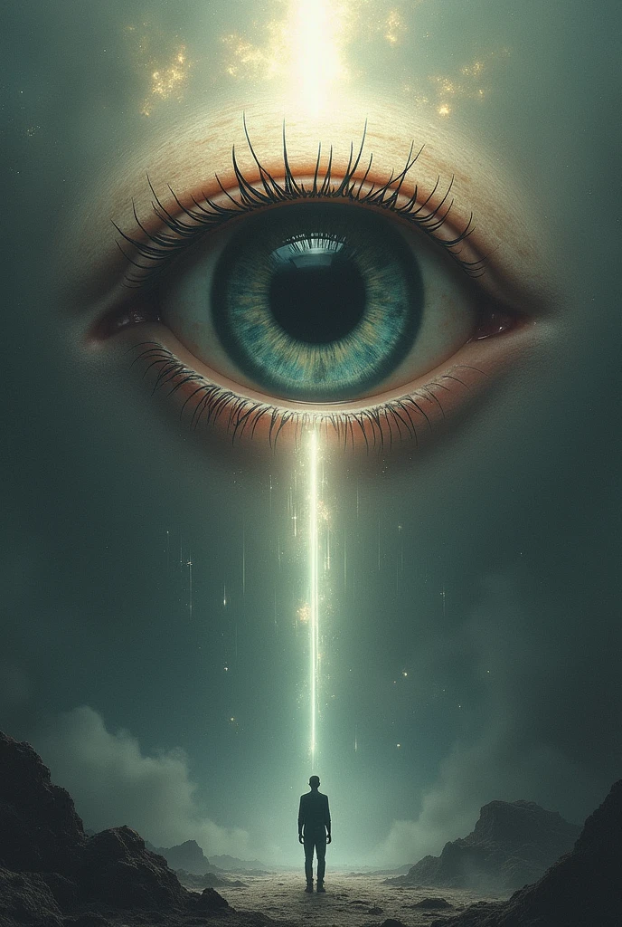 An eye with a ball and a beam