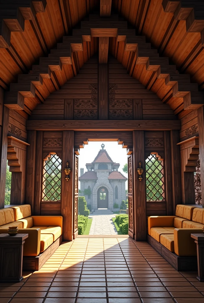 A medieval house roof inside and mansion for minecraft