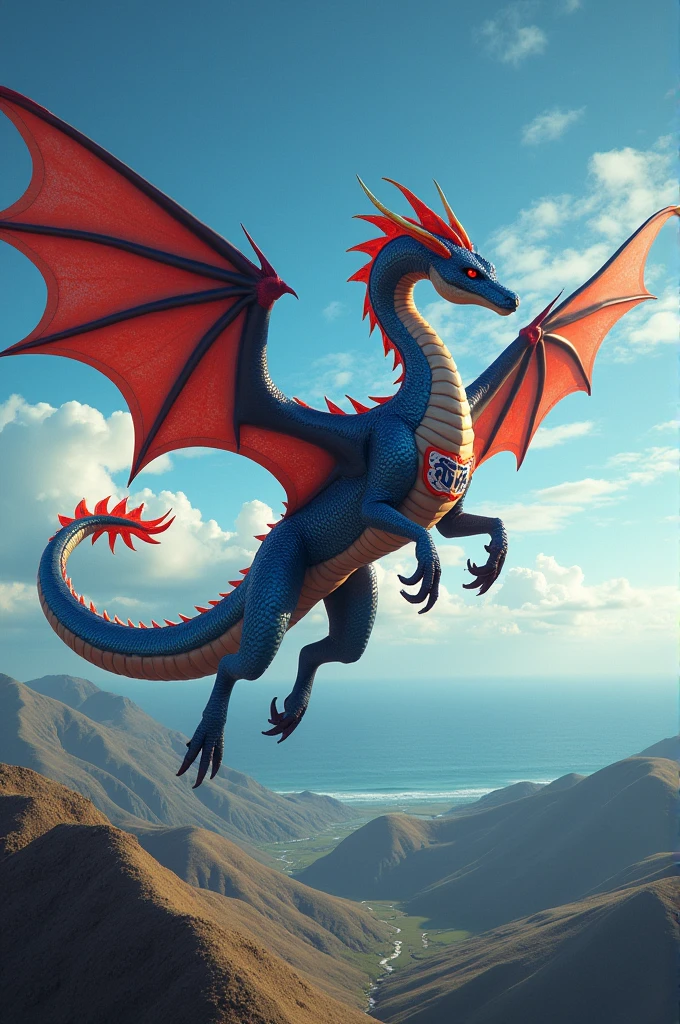 Can you make me a dragon with the shirt of the Iquique sports club?