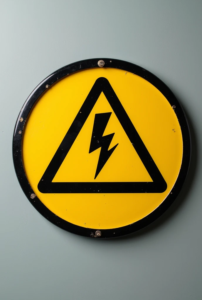 round plate of "danger electric shock"