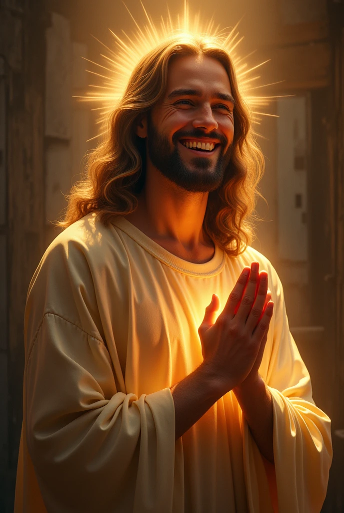 Jesus Christ, kharisma, hood, shining, smile, blessing, look at me, side light, jews, 30 years old