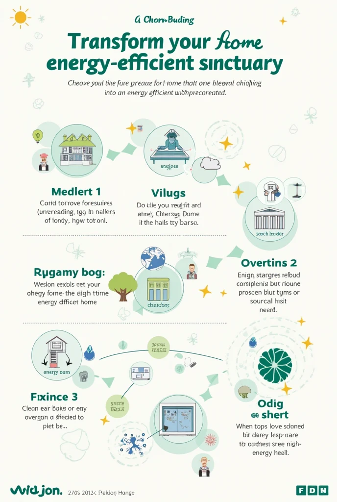 Make an infographic about this What actions would allow me to make my home an energy efficient place with legible handwriting