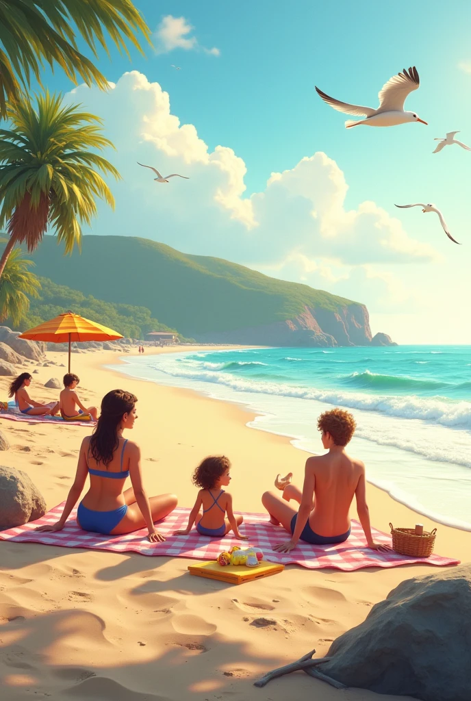 End of summer beach realistic images