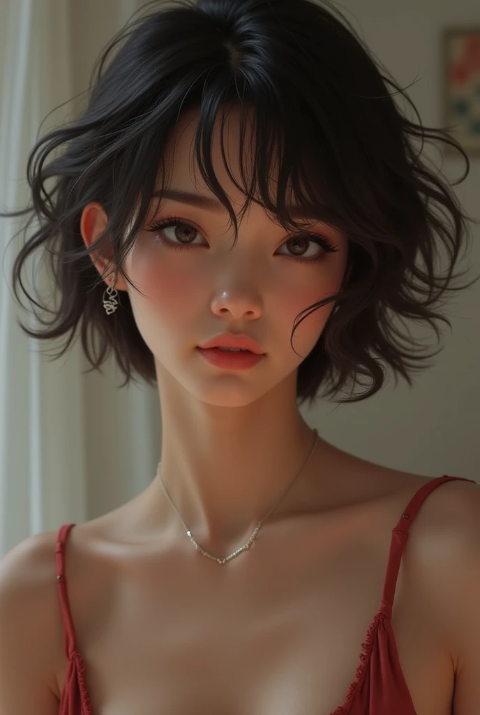 1girl, High Resolution, Breasts, Blush, Short Hair,