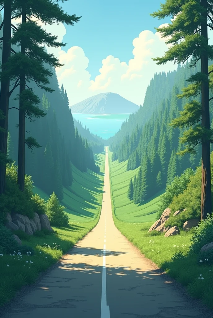 A water refilling station flyers with a long straight road and the name "THE ISLE"