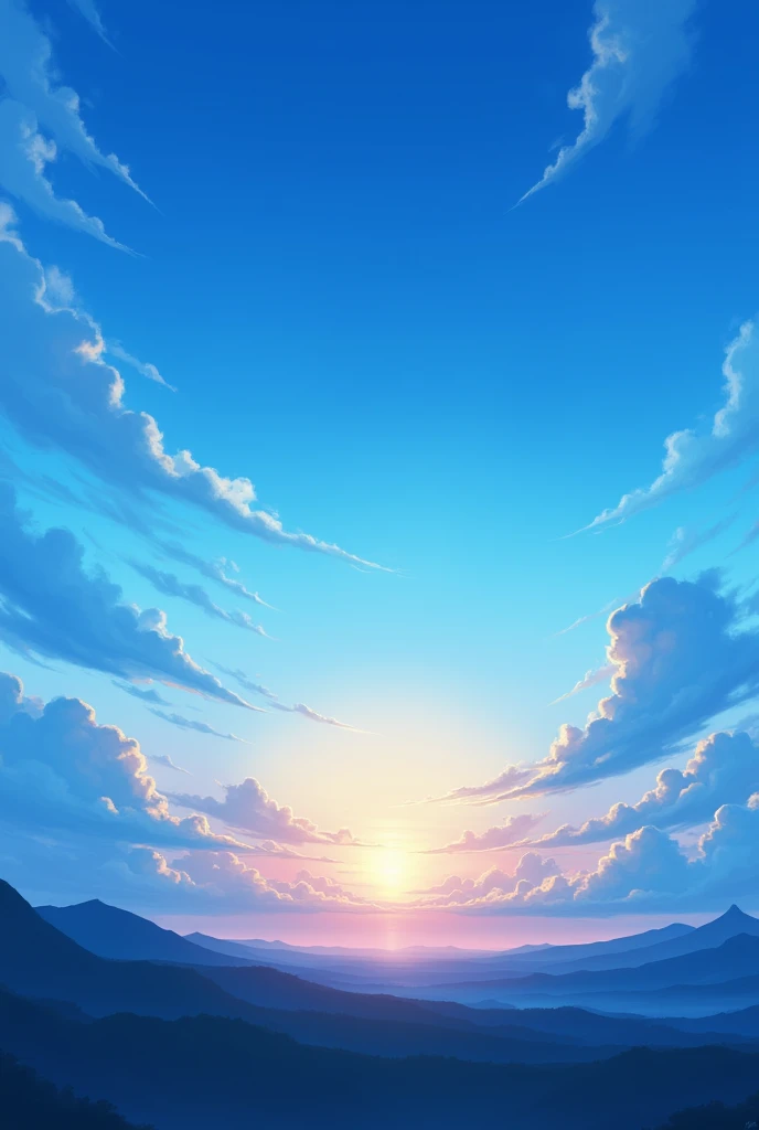 Generates an image with a blue color palette sunrise