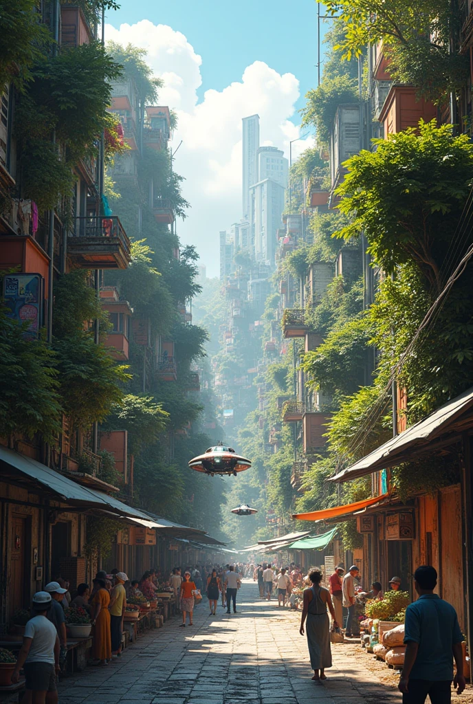 create a view of the favela of the future in the year 2050