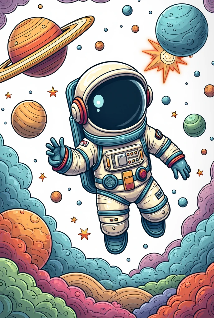 Coloring book ideas for kids based on space travel