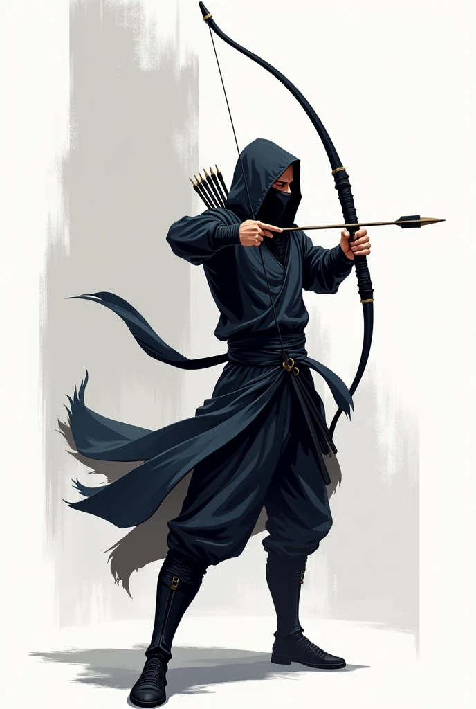 1 ninja in hand Archery vector type & ninja full body for logo