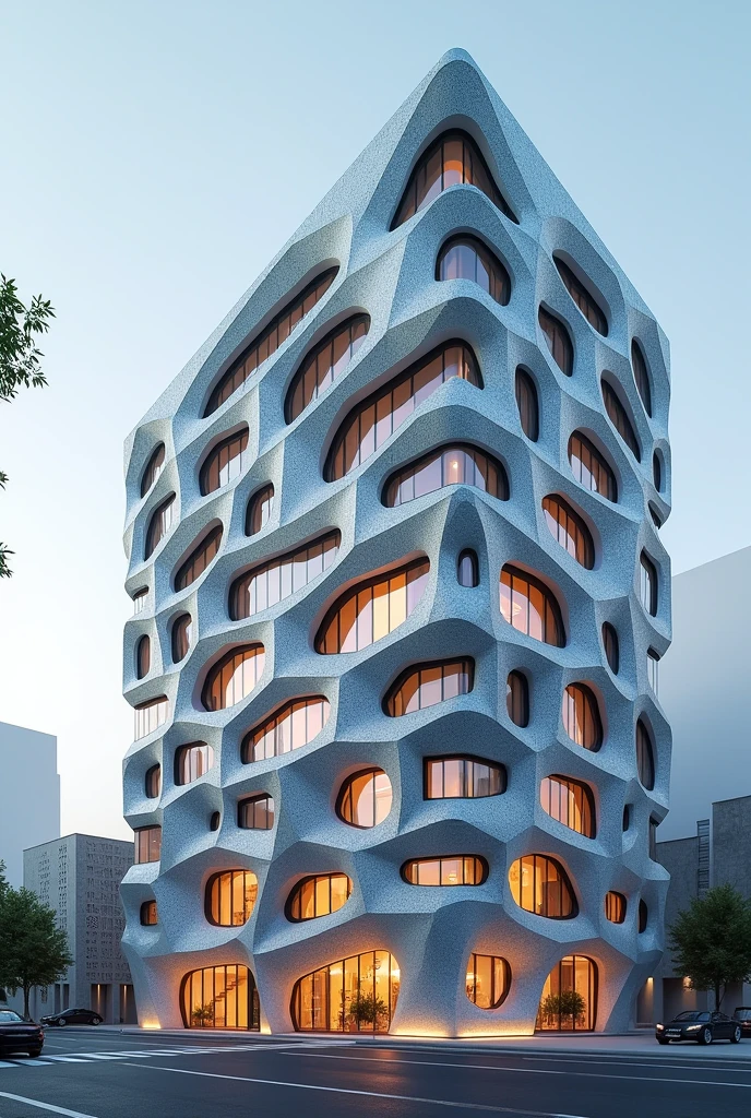 Parametric facade architecture , masterpiece , real , high quality render