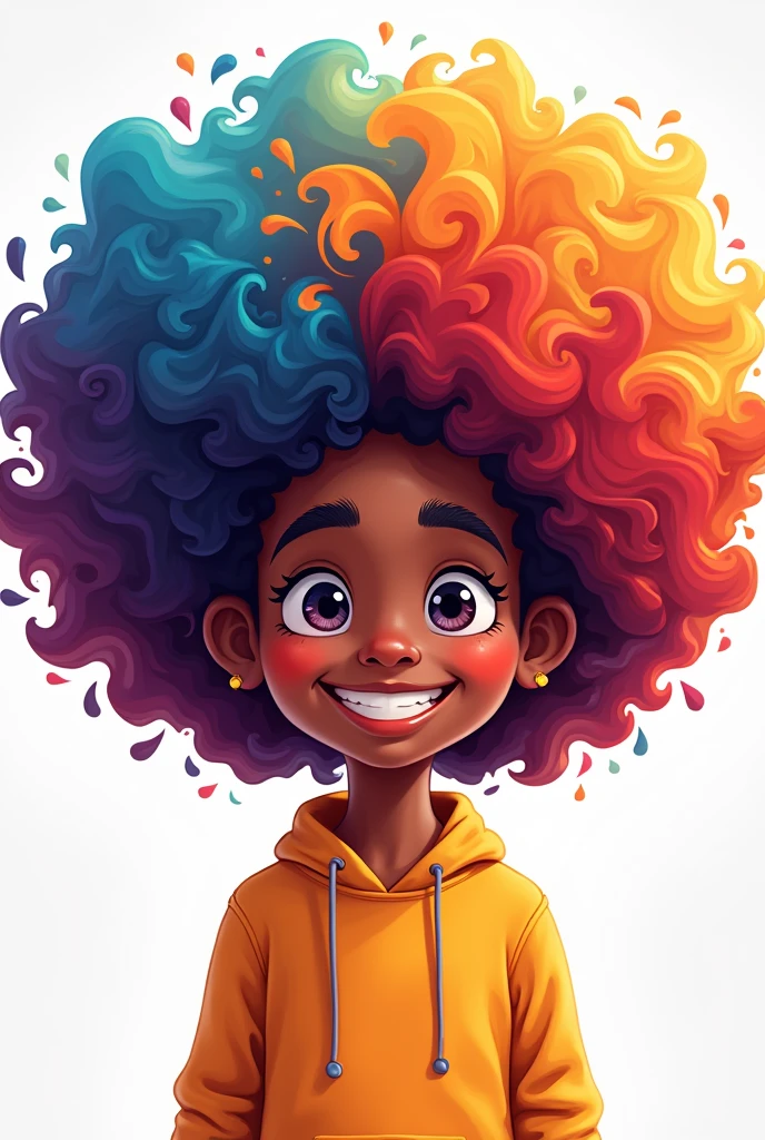 EASY TO COLOR AFRO PLAY IMAGE