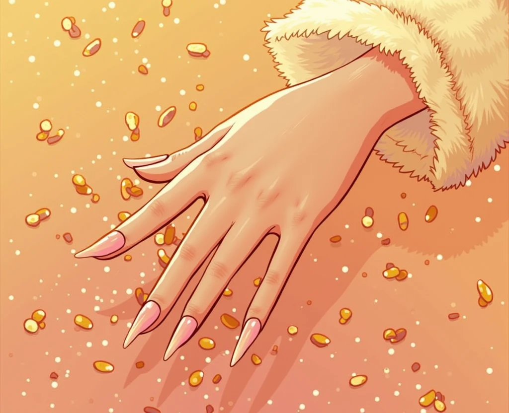 Redraw the hand in the photo to make it more feminine