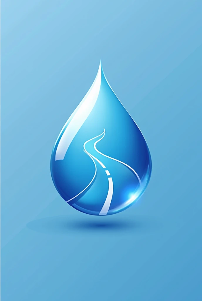 Logo for A water refilling station drop of water with a long straighten road