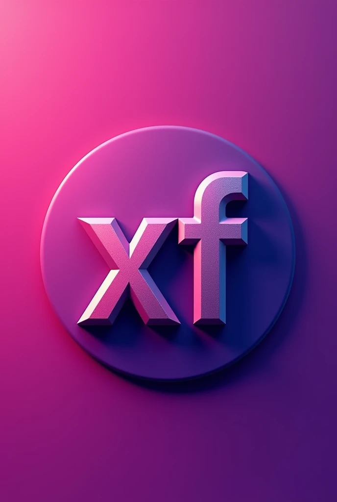 Here’s a prompt to create a logo similar to the one you uploaded, using the text "XF":
**Prompt:**
"A professional logo design with a modern and geometric style, similar to the provided image. The logo features the large letters 'XF' in a stylized, abstract form with sharp, clean lines. The design should use a metallic or textured finish, with the logo appearing slightly embossed. The background should have a gradient, blending vibrant colors like pink and purple. The overall design should convey a sense of strength and modernity, with a minimalist and sophisticated feel."
This should help guide the creation of a similar logo.