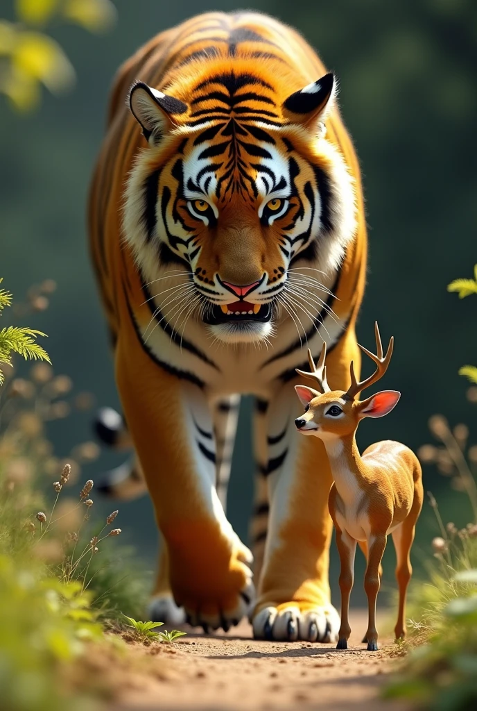 Golden Tiger arrives, saw Little Deer standing there since when, gasped and said:
How can this be?? We are stronger and faster, how can you come first?