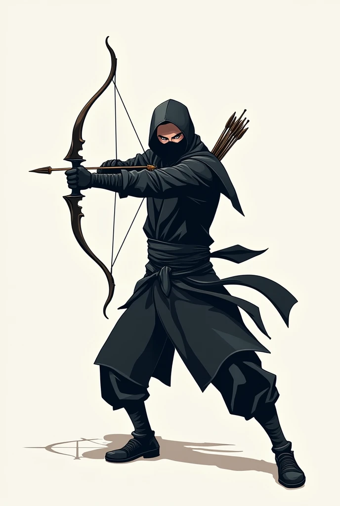 1 ninja in hand Archery vector type & ninja full body for logo