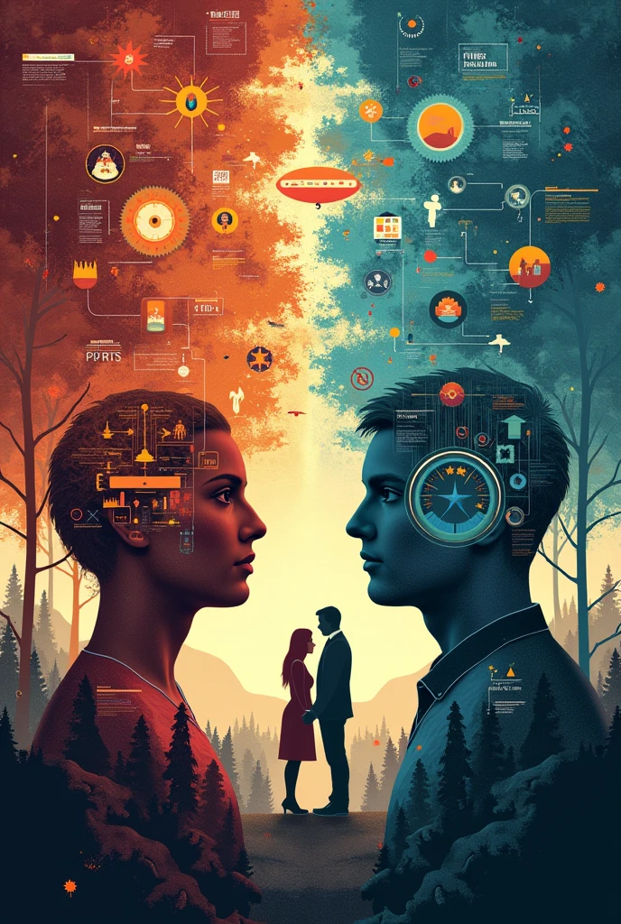 Poster about connection of discipline and ideas in the social science and 21st century